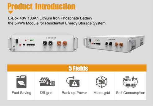 Акумулятор Pytes E-BOX-48100R, LiFePO4, 5 кВт*год, 48В, 100А·год