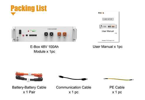 Акумулятор Pytes E-BOX-48100R, LiFePO4, 5 кВт*год, 48В, 100А·год